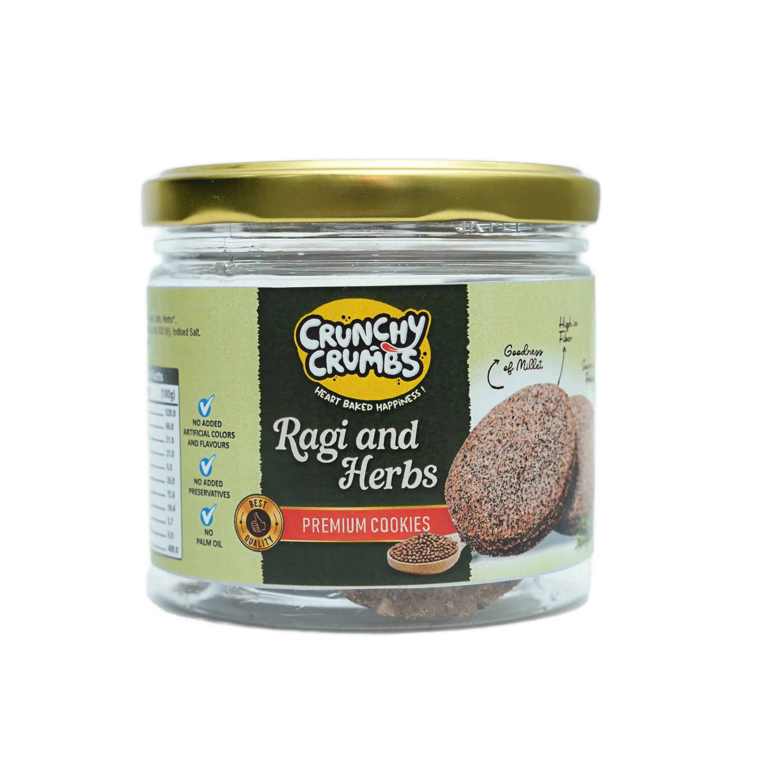 Crunchy Crumbs Ragi and Herbs Cookies product pack